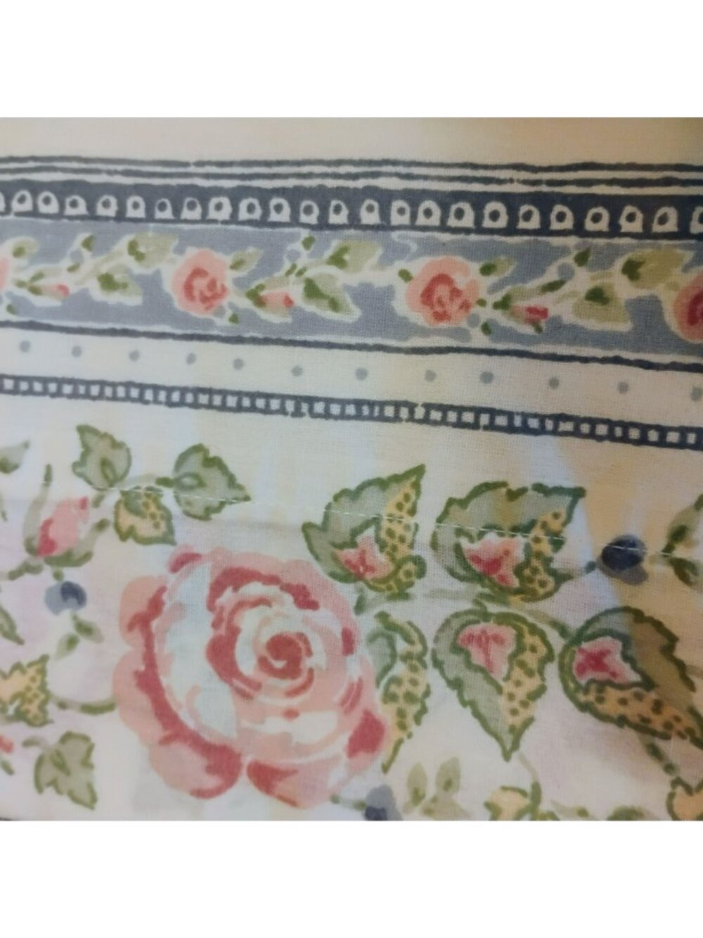Vintage Westpoint Stevens Queen Flat Sheet 2 Pillowcases Pink Rose Cottagecore - Picture 4 of 6